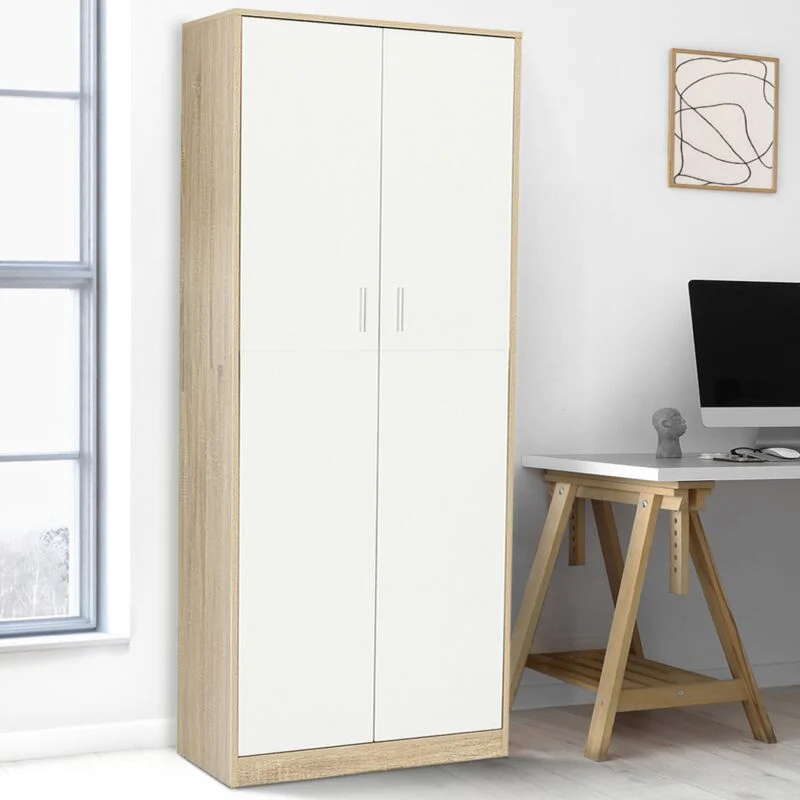 Armoire Viva Chêne et Blanc - 190cm - Image 5