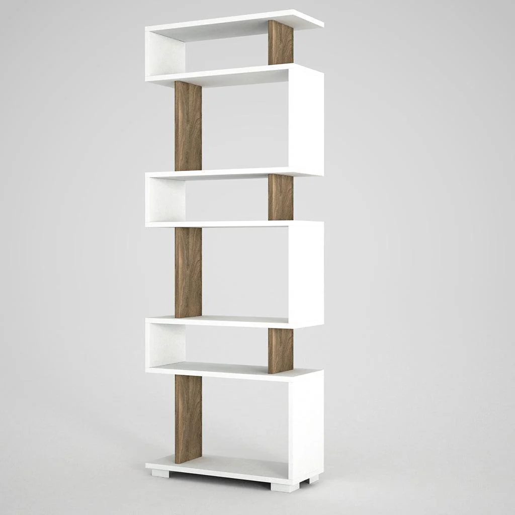 Bibilothèque IDAR -blanc et bois- 162cm - Image 4