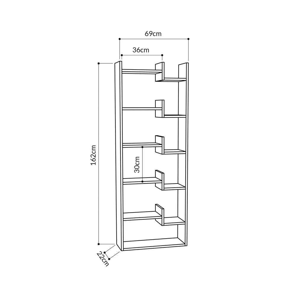 Bibliothèque à étagères de rangement OPAC 162 cm - Blanc - Image 3