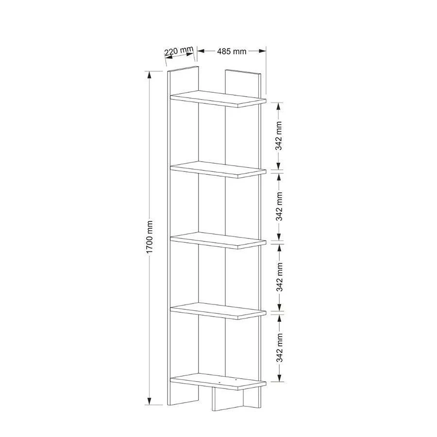 Bibliothèque PERLE -blanc- 170cm - Image 3