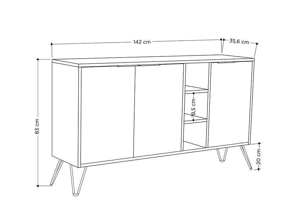 Console Buffet CLARA 142 cm - Chêne et Blanc - entrée et séjour - Image 3