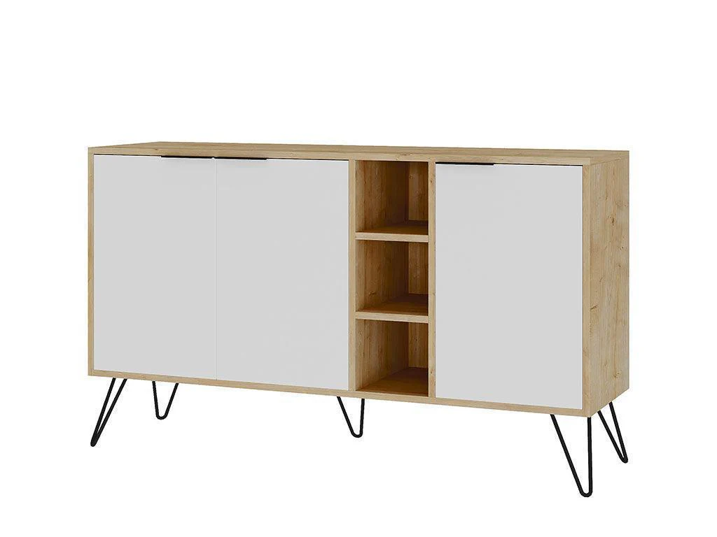 Console Buffet CLARA 142 cm - Chêne et Blanc - entrée et séjour - Image 4