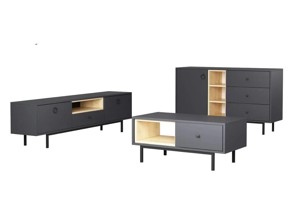 Ensemble BARS Anthracite (Console+Meuble TV +Table Basse) - Image 6