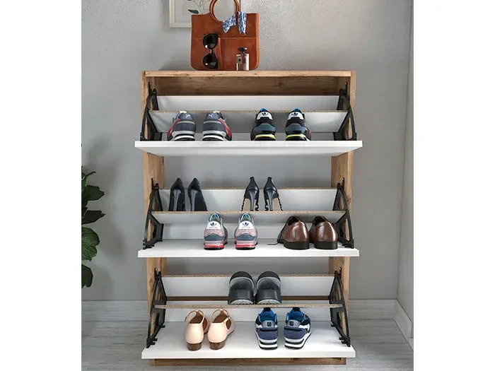 Meuble à chaussures DAYF - Chêne et blanc - Image 4