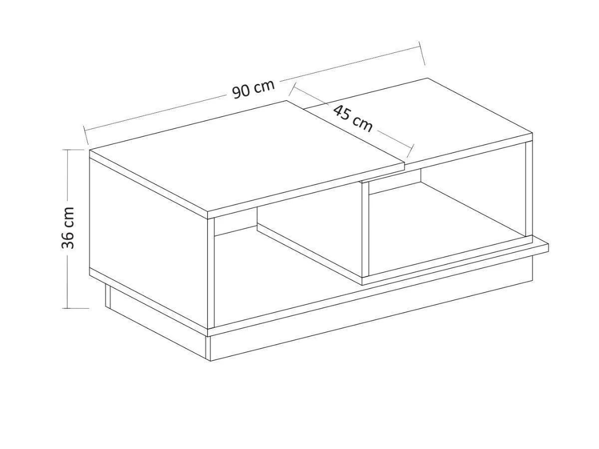Table Basse CONCEPT - Chene et Gris - Image 5